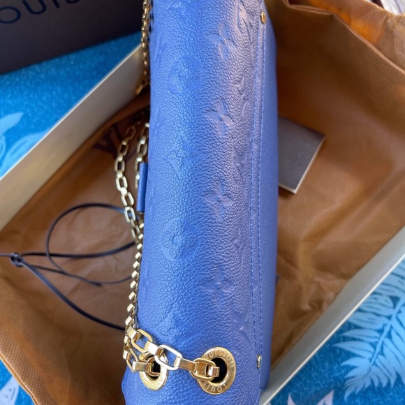 Authentic Louis Vuitton Blue Monogram Empreinte Leather St Germain PM - Picture 6 of 13